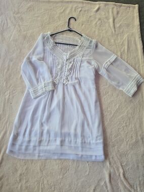 Simply Be White Embellished Tunic